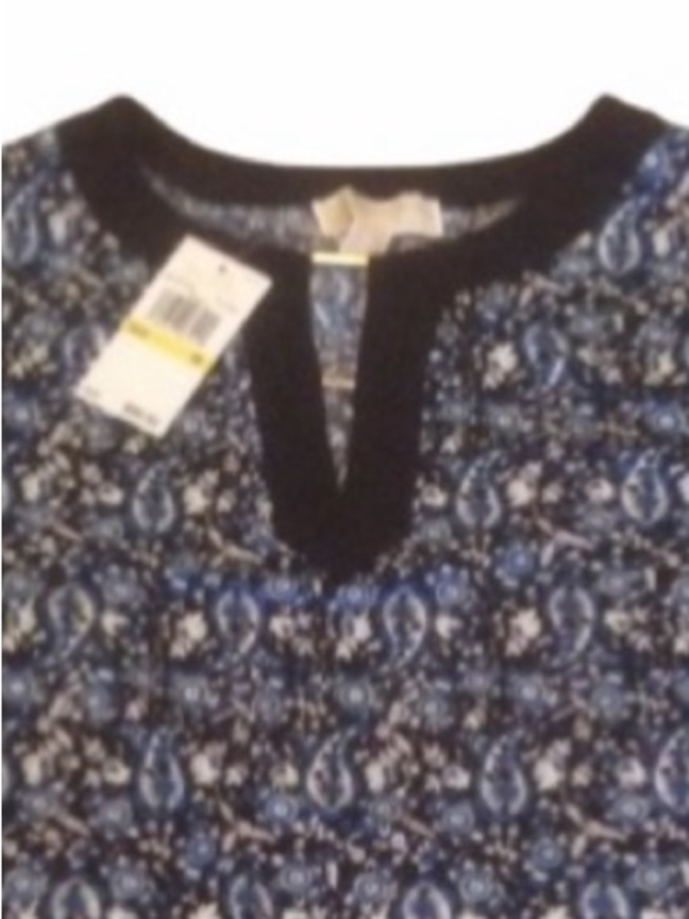 Michael Kors Tunic Long Sleeve Navy Blue Paisley Print Women’s Size Medium - Picture 4 of 6